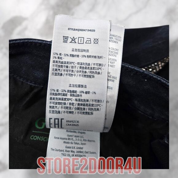 GUESS Factory Eco Piatta Rise Denim Shorts. Black Wash. Women’s Size 31 - Picture 10 of 12